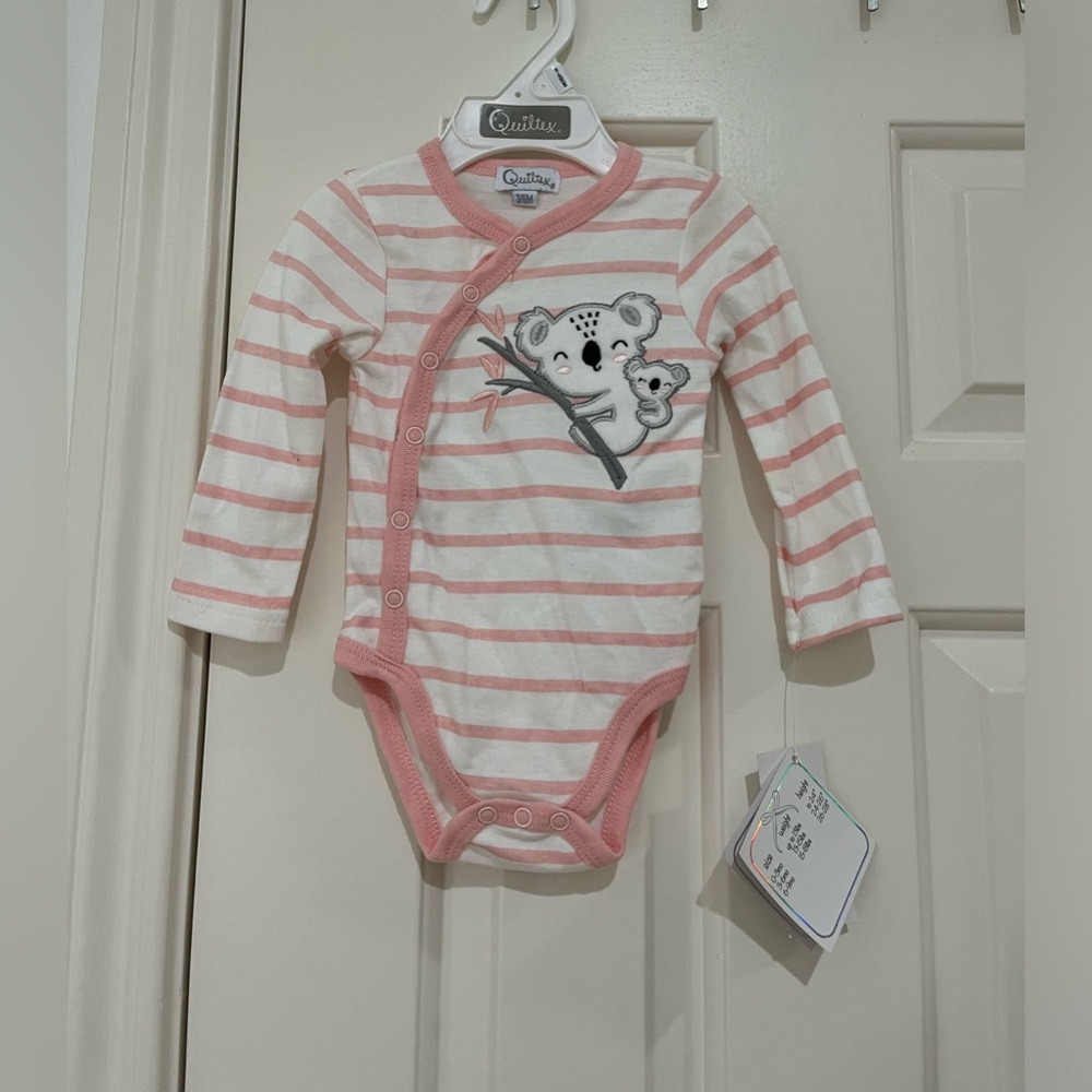Quiltex NWT Koala Girl 3 to 6 month Long Sleeve Onesie